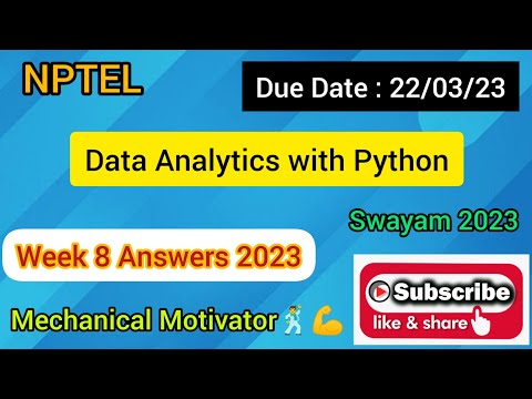 Data Analytics with Python | Week 8 Quiz | Assignment 8 Solution | NPTEL | SWAYAM 2023