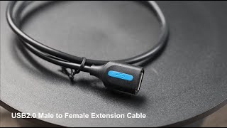 Vention USB 2.0 A Male to A Female Extension Cable black PVC Type CBI