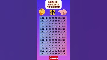 Mind exercise Find the number 52 #iqtestonline #iqtest #iqquiz
