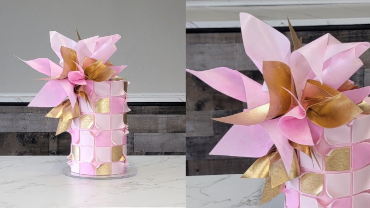 Modern Art Inspired Geometric Cake |Super Fast Way to Add Color and Movement to Wafer Paper