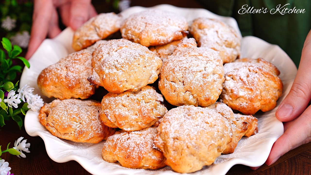 Lots of Apples and a Little Dough! Incredibly Delicious Apple Cookies in 10 Minutes!