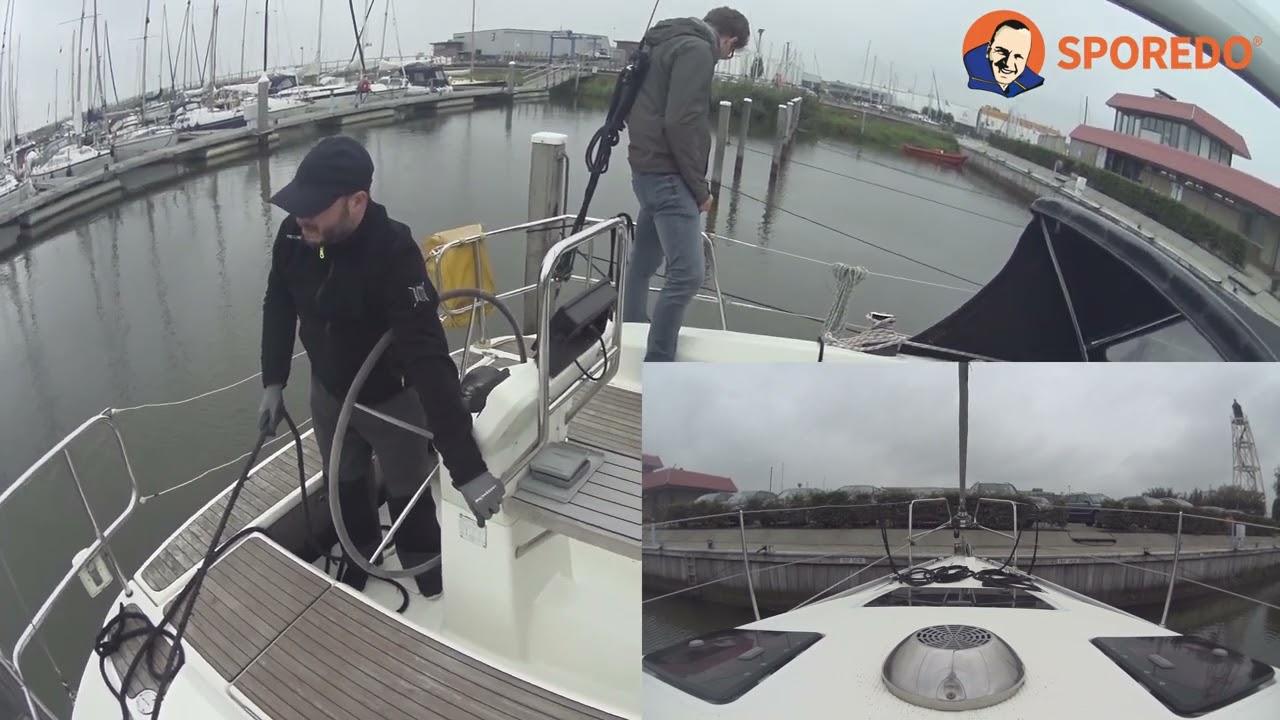 ⁣Hafenmanöver: Anlegen Bug zum Steg: Eindampfen in die Achterleinen am Dalben und Verholen der Yacht