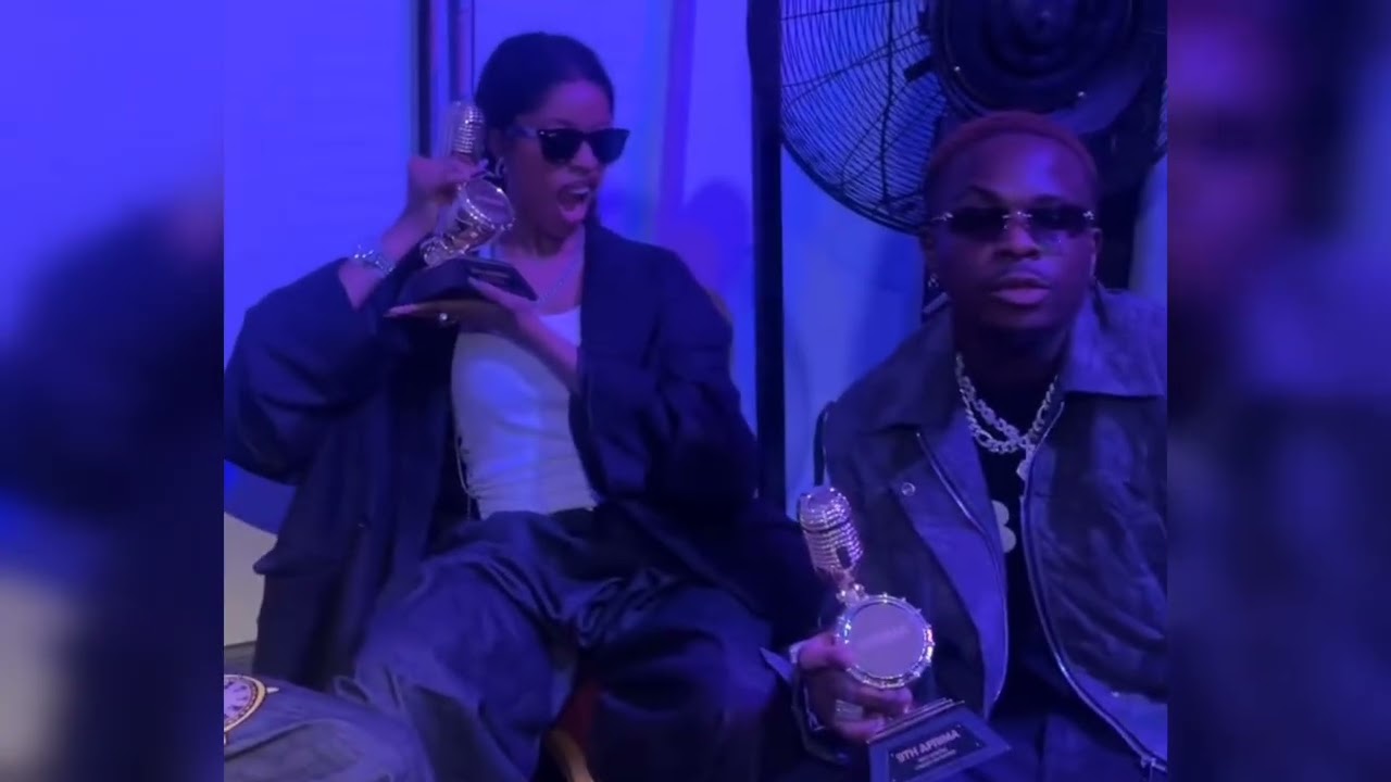 DiDi B x JUX et QUING MADI aperçu ensemble avec leurs trophées d'Afrima Award 