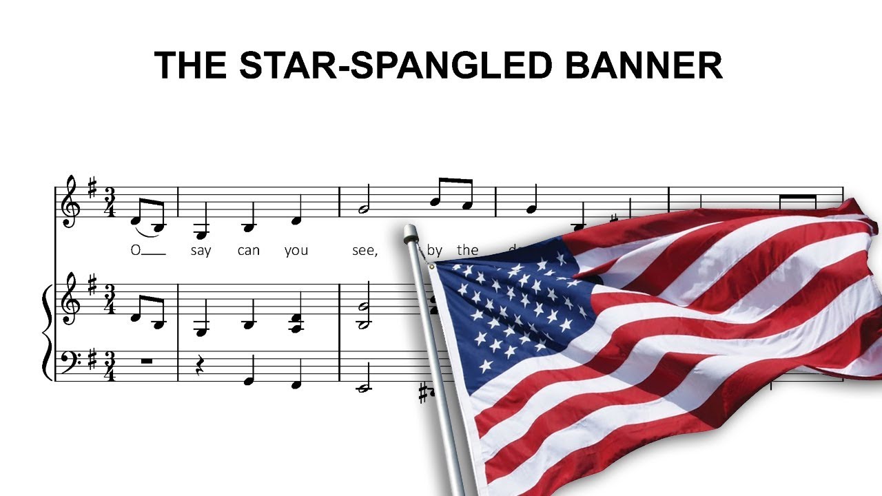 Support a star. Star Spangled banner. The Star Spangled banner Ноты. Star Spangled banner Notes. National Anthem USA.