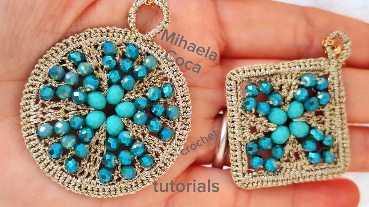 TUTORIAL: Margherita all' Uncinetto e Cristalli -orecchini e ciondolo / Daisy Crochet Bijoux