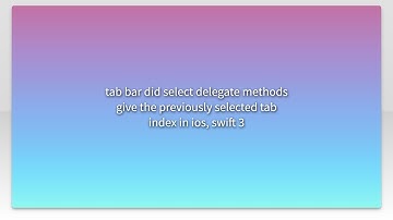 tab bar did select delegate methods give the previously selected tab index in ios, swift 3