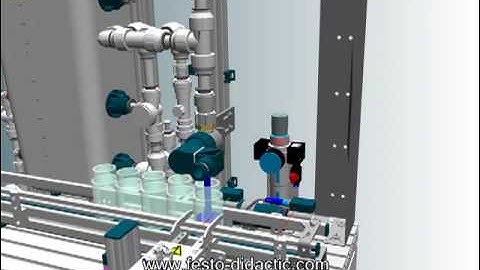 Festo Bottling Station simulated in CIROS Studio