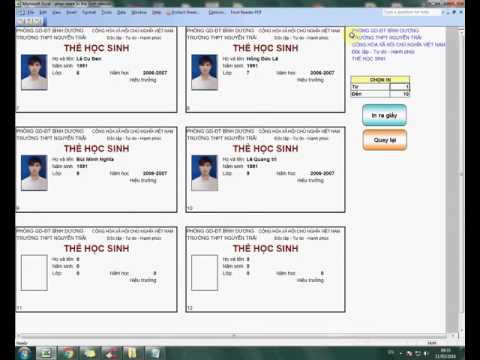 Video Phần mềm in thẻ học sinh cực hay, miễn phí 0 đồng - YouTube