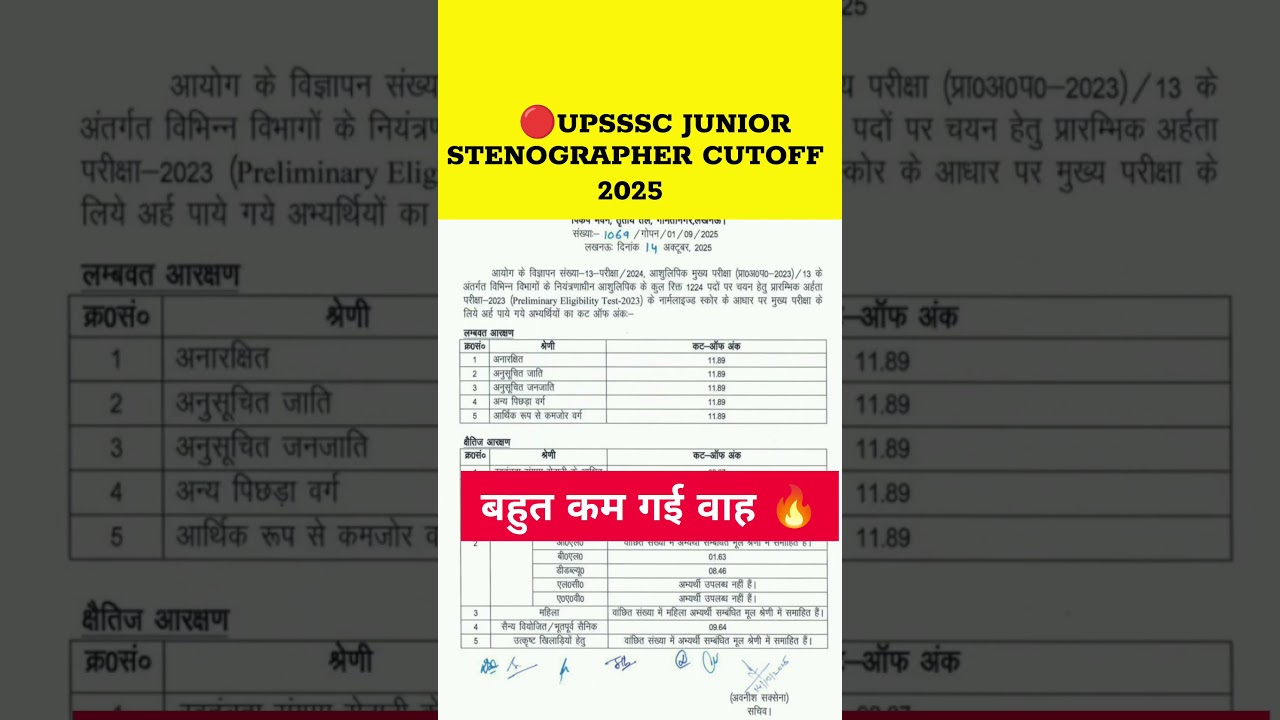🔥 upsssc pet stenographer cutoff 2025/upsssc stenographer result out/upsssc stenographer result 2025