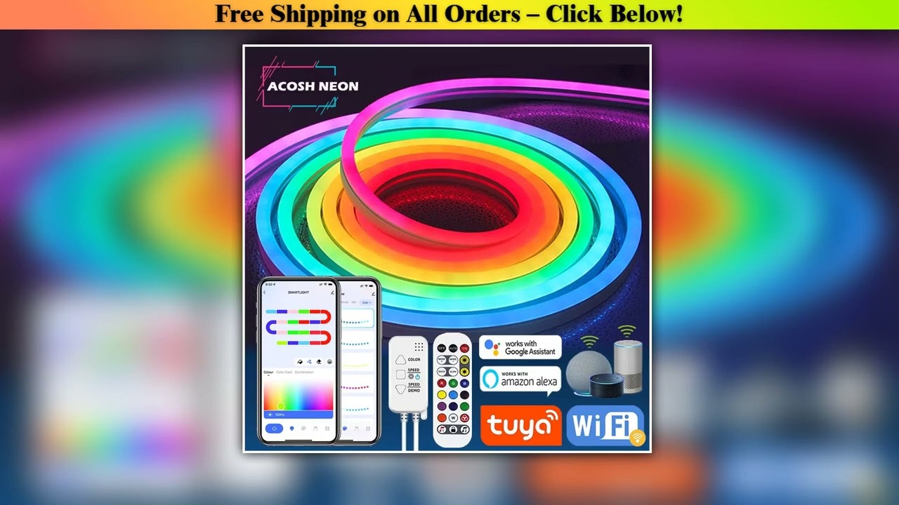 TUYA Neon LED Strip Lights 1224V 84LEDsM Silicone Neon Rope Light with Music Sync RGBIC Dreamcolor