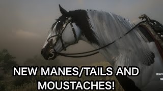 NEW OUTLAW PASS 4 HORSE COSMETICS- MANE/TAIL/MOUSTACHE! RED DEAD ONLINE