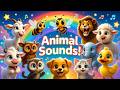 🎵 10 Animal Sounds Song for Kids | Learn Animal Sounds & Names 🎵