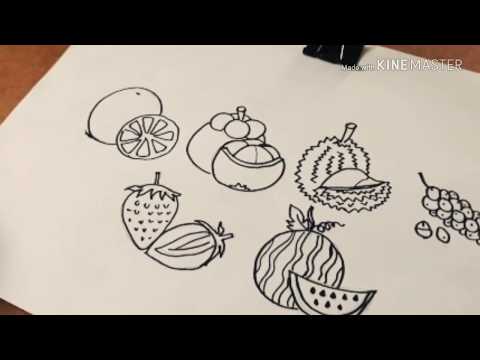 🍉วาดรูปผลไม้🍓ง่ายมากๆ | ✍สอนวาดรูป | ผลไม้ 6 อย่าง🍊EP. 1