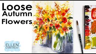 Use these techniques for Loose Watercolor Autumn Floral