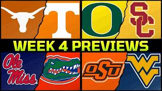 Week 4 Previews & Predictions: Texas-Tennessee, Oregon-USC, Ole Miss-Florida and More