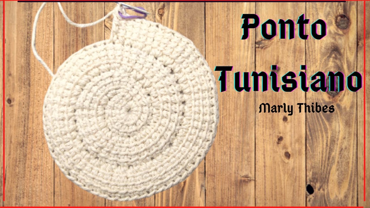 base redonda em croche tunisiano ponto caracol Marly Thibes