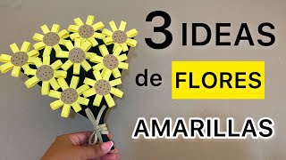 3 ideas de FLORES AMARILLAS para regalar el 21 DE MARZO | Flores hechas con papel