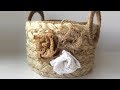 DIY wicker basket with jute rope | Jute rope basket