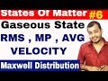 11 chap 5 | States of Matter - Gaseous State 06 | Types of Speeds of Gas Molecules | RMS velocity