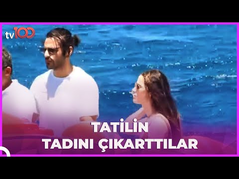 Yeni nişanlılar Serkan Çayoğlu ile Özge Gürel Bodrum'da ön balayı yaptı