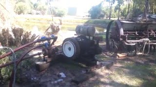 Old McDonald crewed oil engine running on sump oil Pumping water