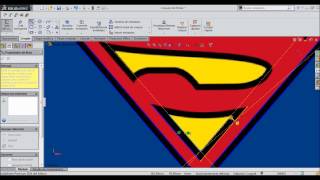 Como hacer el Logo de Superman en SolidWorks (imagen de croquis)