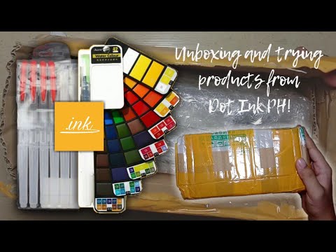 Unboxing and Trying Products from Dot Ink PH! | Superior Fan Watercolors and Mikailan Waterbrushes!