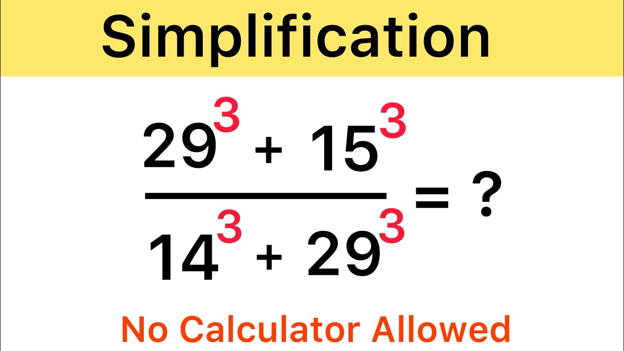 Nice Exponent Simplification Math Problem | No Calculator Allowed ...