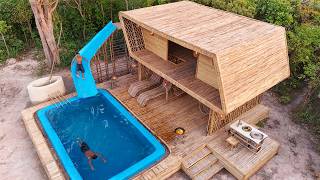 We Spent 100000$ To Build Eco Resort Private Bamboo House With Water Slide To Pools, On Next..