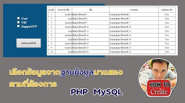 เลือกเฉพราะข้อมูลที่ต้องการแสดงผล โดยนำข้อมูลจากฐานข้อมูล  SQL  มาแสดงหน้าเว็บ  PHP