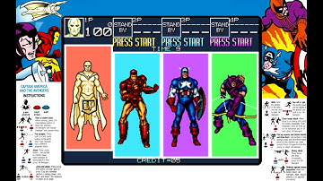 Captain America and The Avengers - 4 player - Setup Mame