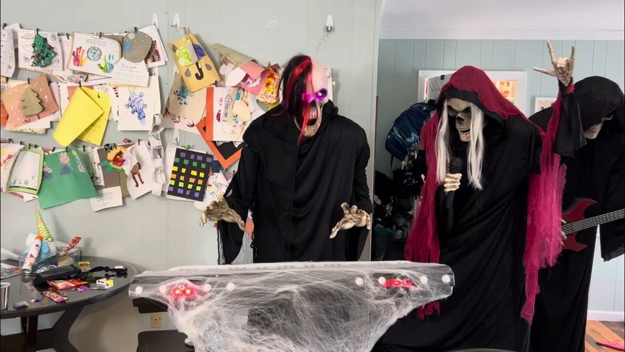Lowe s reaper band keyboardist halloween animatronic demo youtube
