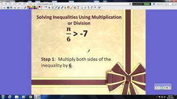 Solving One Step Inequalities by Multiplication or Division