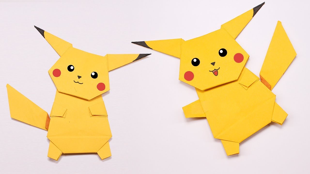 Pokemon origami Easy origami pikachu YouTube