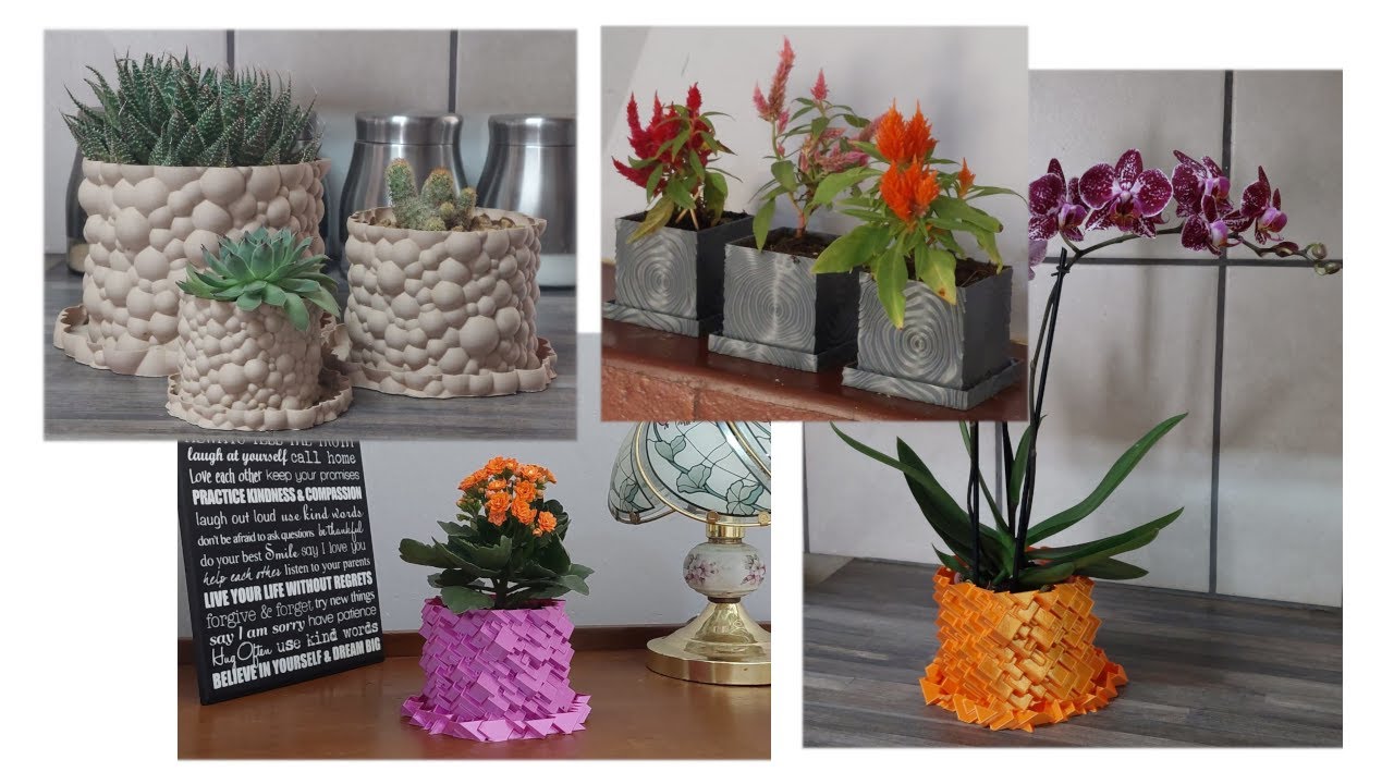 Verhoog jou Plant Spel met 3D Gedrukte Potplant Potte van Flip 3D - Bubble, Geode en Ripple Ontwerpe