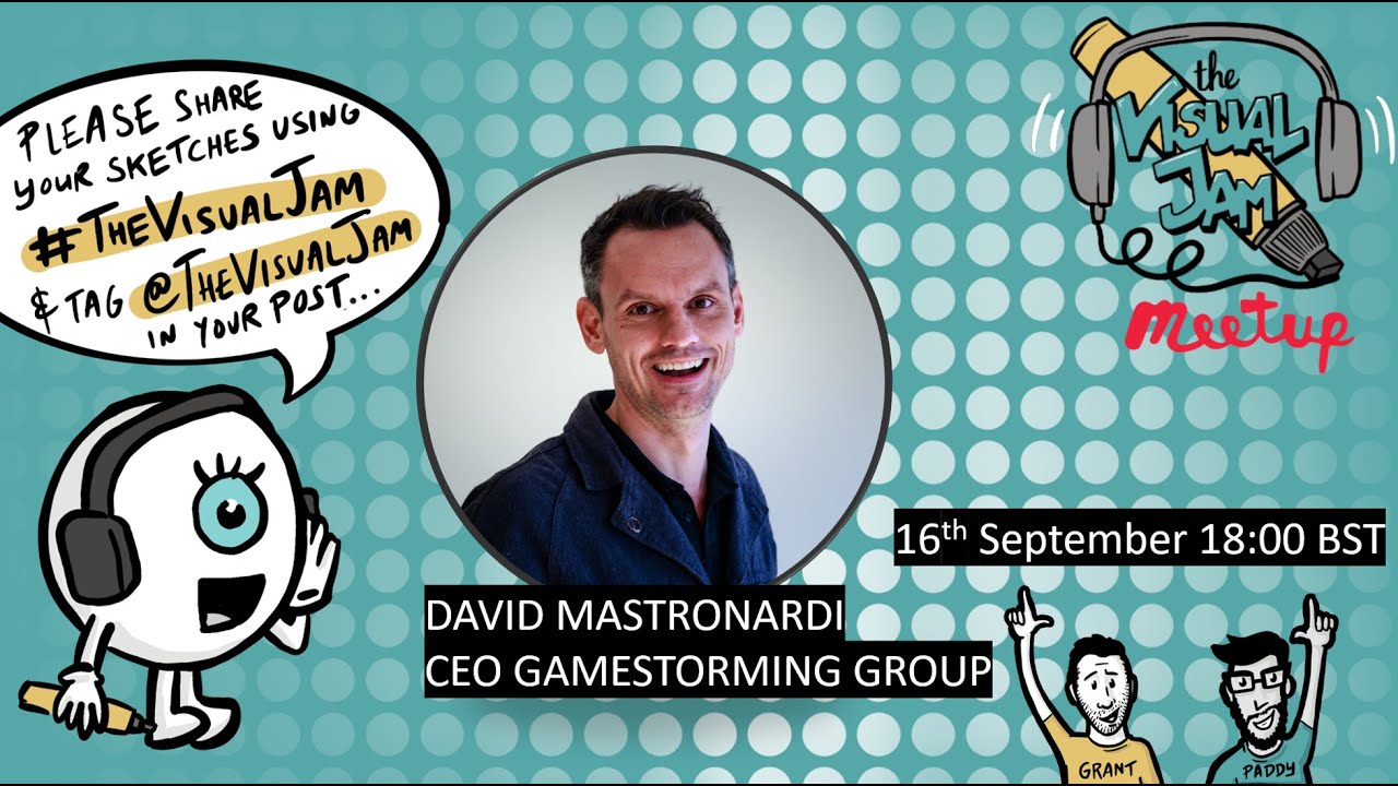 Visual Jam Meetup: Dave Mastronardi Gamestorming Hosts: Grant Wright & Paddy Dhanda