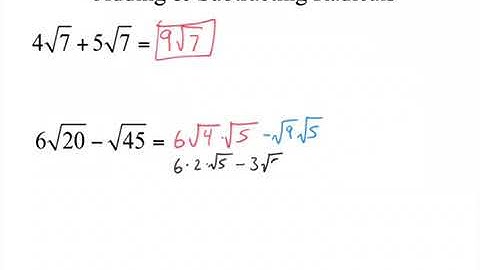 Adding & Subtracting Radicals