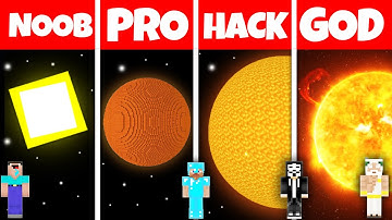 Minecraft Battle: NOOB vs PRO vs HACKER vs INSIDE SUN BASE HOUSE BUILD CHALLENGE Animation