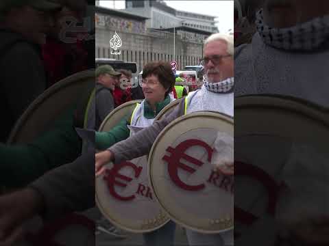 بلجيكا إضراب عمالي رابع يشل شوارع بروكسل