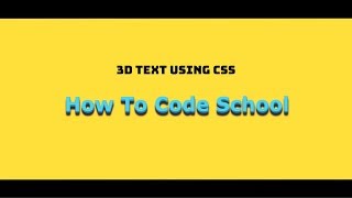 3D Text using Simple CSS and HTML