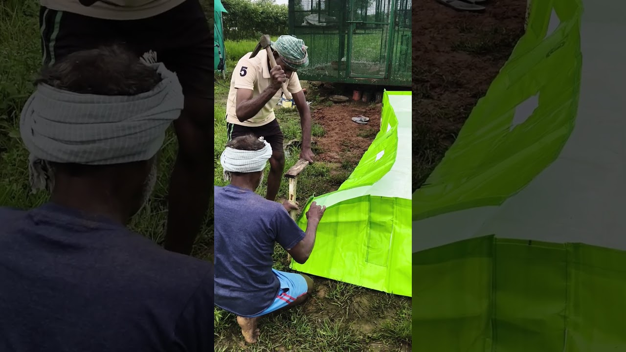 Vermicompost bed installation made of silpaulin sheet 