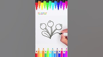 Easy Flower Drawing for Kids | Learn How to Draw Cute Flowers 🌸🌼 #howtodraw #easydrawing #kidsart