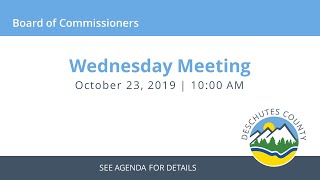 10/23/2019 - Board of Commissioners - Wednesday Meeting