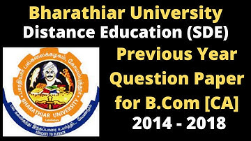 Distance Education-SDE|B.Com CA Question Papers|2014-18|Bharathiar University|TamilBR
