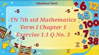 TN 7th Maths Term I Chapter 1 | Exercise 1.1 Q.No. 3 in Tamil | EDUVERSE TAMIL