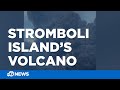Boaters get close look at Stromboli Island’s volcano eruption