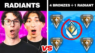 2 Pros Vs 5 Bronzes.. And A Secret Radiant (Impossible VALORANT Challenge)