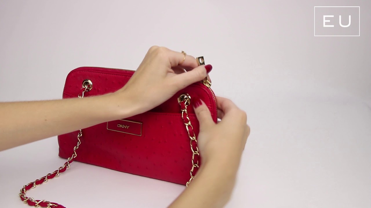 dkny leather handbolsa