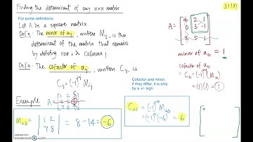 Linear Algebra Lecture 3.1: Introduction to Determinants