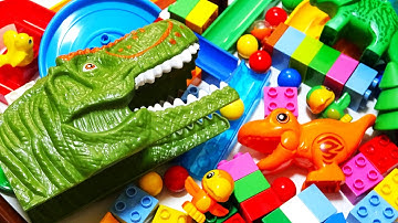 Satisfying Building Blocks Marble Run ASMR ☆ Colorful dinosaur　Coasters 8min